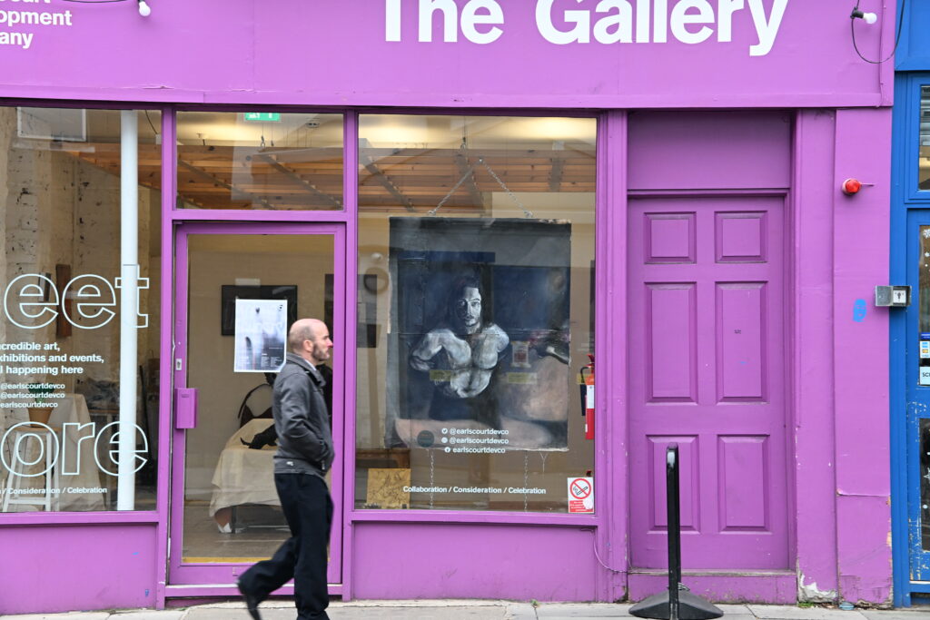 Self-Portrait outside 'The Gallery' in West Brompton, London